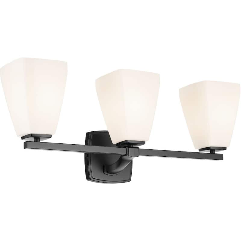 Kichler 55216 Marant 3 Light 24" Wide Vanity Light with Opal Glass - Black