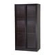 preview thumbnail 10 of 13, Palace Imports 100% Solid Wood 2-Sliding Door Wardrobe Armoire with Mirrored, Closed Louvered or Raised Panel Doors