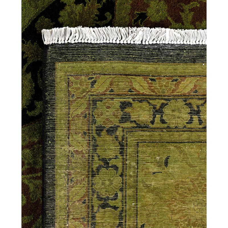 Overdyed One-of-a-Kind Hand-Knotted Area Rug - Green - 10' 2" x 13' 7"