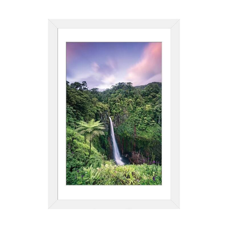 iCanvas "Waterfall At Sunset, Costa Rica" by Matteo Colombo PFA - White - 32x24x1