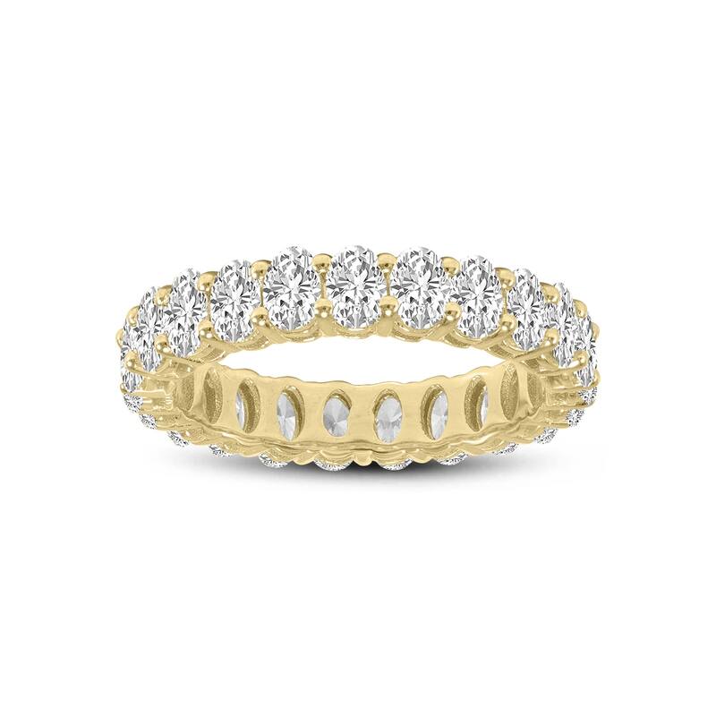 Marquee Jewels Oval Lab Grown Diamond Eternity Band in 14K Yellow Gold (5.40 Carat TW)