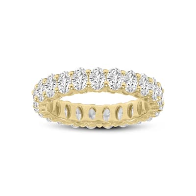 Marquee Jewels Oval Lab Grown Diamond Eternity Band in 14K Yellow Gold (5.40 Carat TW)
