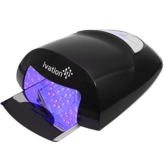 Ivation Professional 20W LCD Display Manicure Curing/Setting Lamp w/Adjustable Timer - Lightweight & Portable (Black) - black