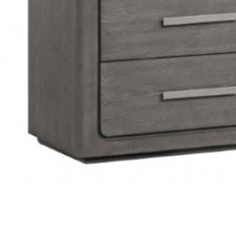 Thorne 6 Drawer Wide Dresser, Warm Gray Solid Wood Bedroom Storage