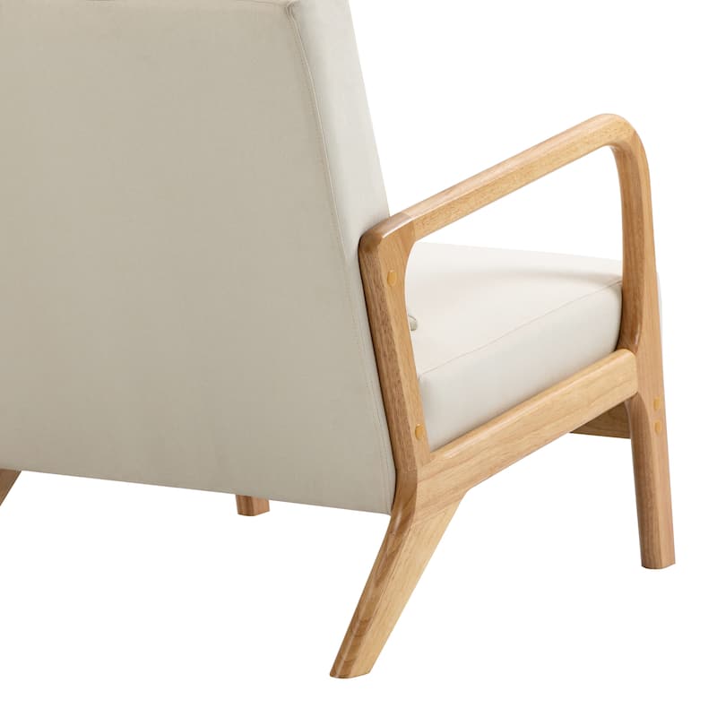 Mid Century Modern Upholstered Accent Chair with Pillow