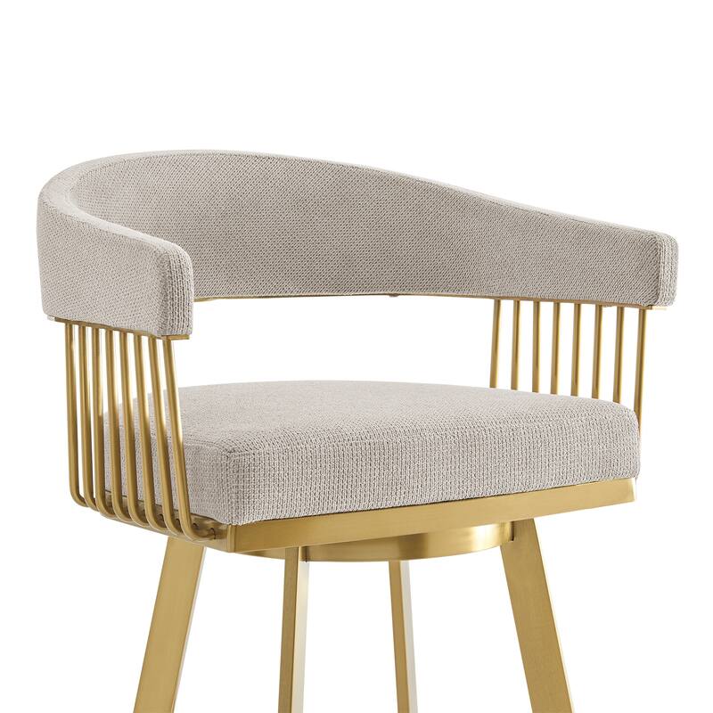 Chelsea Modern Swivel Bar Stool, Upholstered Counter Height Chair with Metal Frame