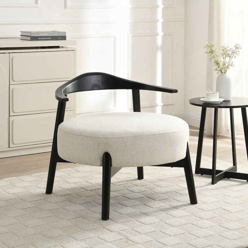 Upholstered Accent Chair - Beige/Black