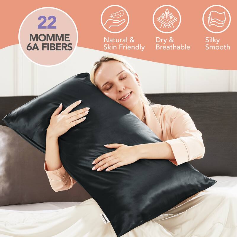 Deconovo 100% Pure Mulberry Silk Pillowcase With 22 Momme 6A High Grade Fibers