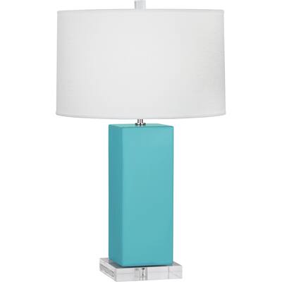 Robert Abbey EB995 One Light Table Lamp Harvey Egg Blue Glazed Ceramic - Exact Size