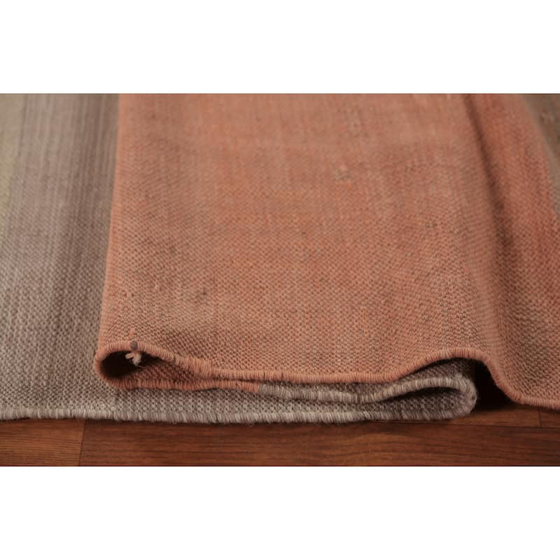 Nomadic Striped Kilim Oriental Area Rug Flatweave Wool Carpet - 9'0"x 11'8"