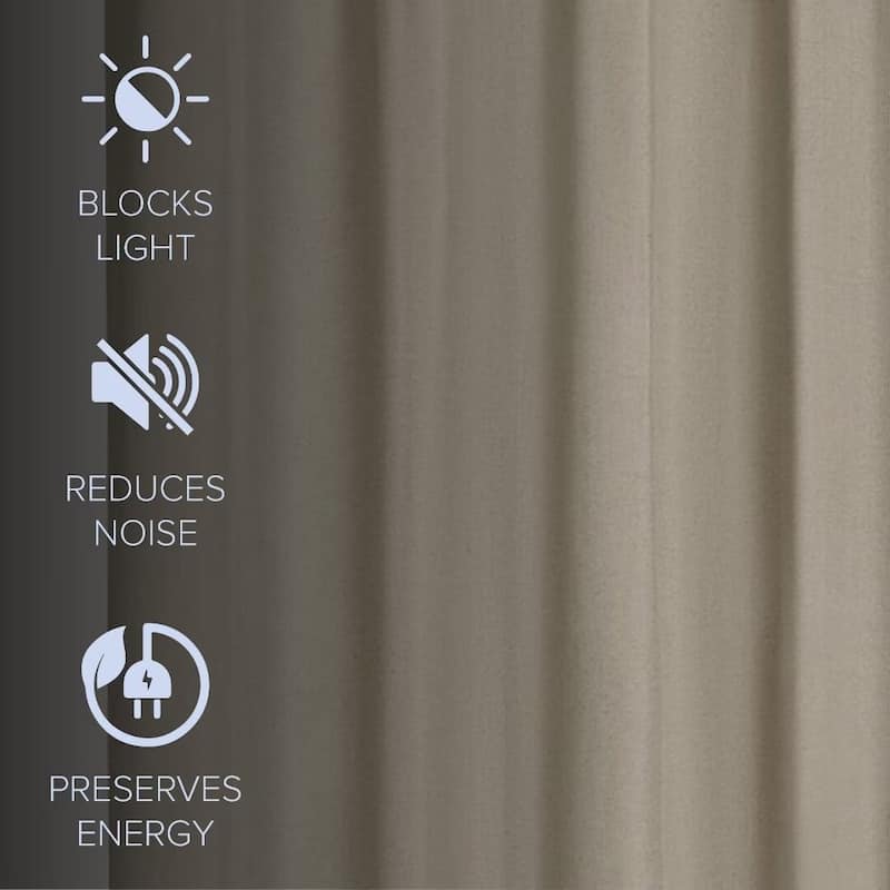 Linen Slub Blackout Grommet Curtain Pair(2 Panels)