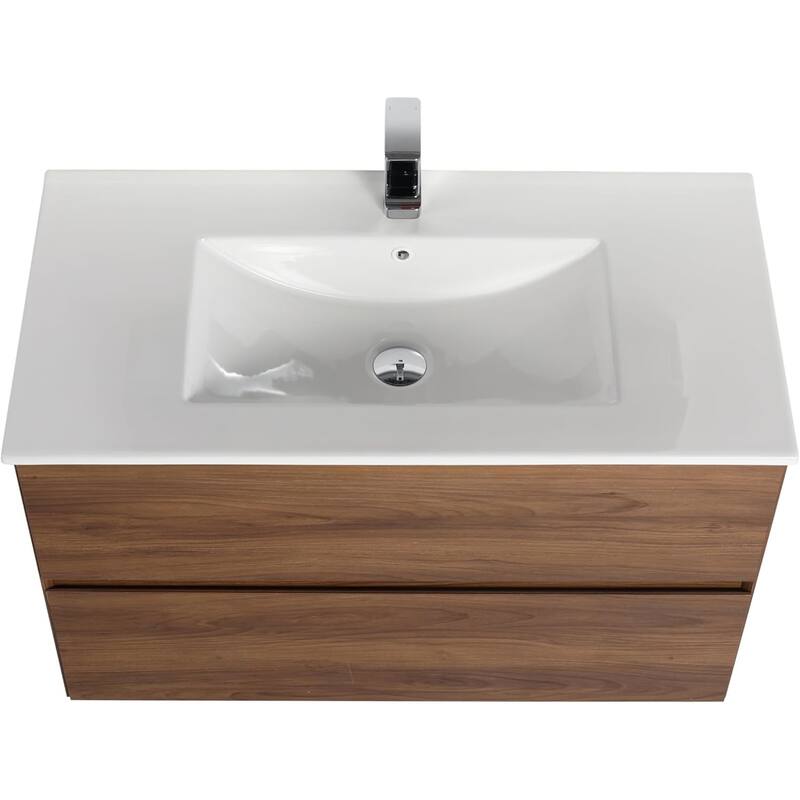 Blossom Assisi 36" Wall Mount Vanity w/ Sink, Glossy White