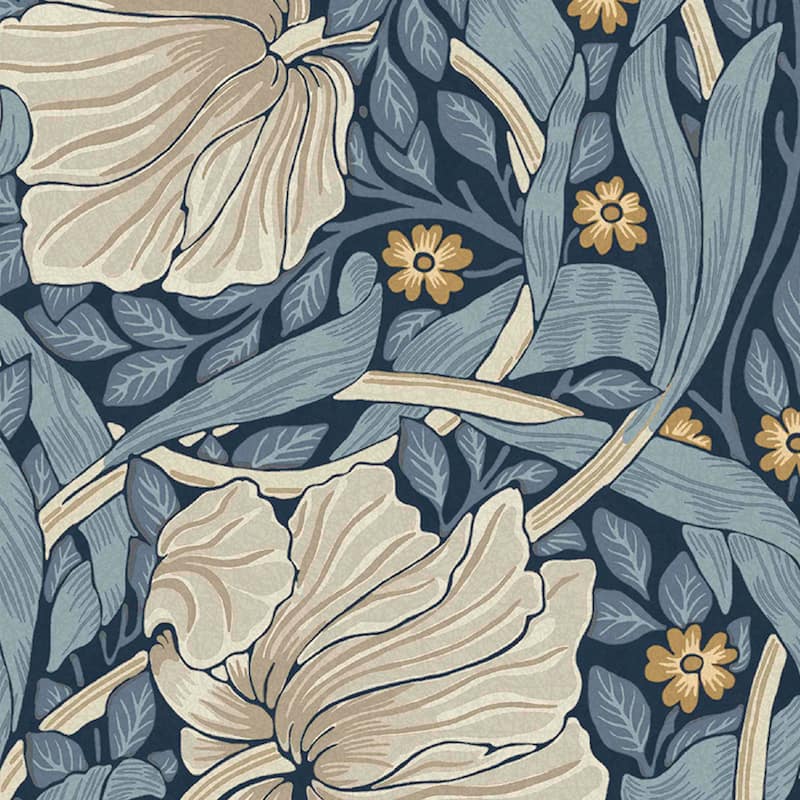 William Morris Pimpernel Blue Wallpaper