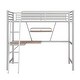 preview thumbnail 13 of 11, Industrial Modern Twin Size Loft Metal & MDF Bed with Built-in Desk and Shelf, Sturdy Construction & Safety Guaranteed, Silver