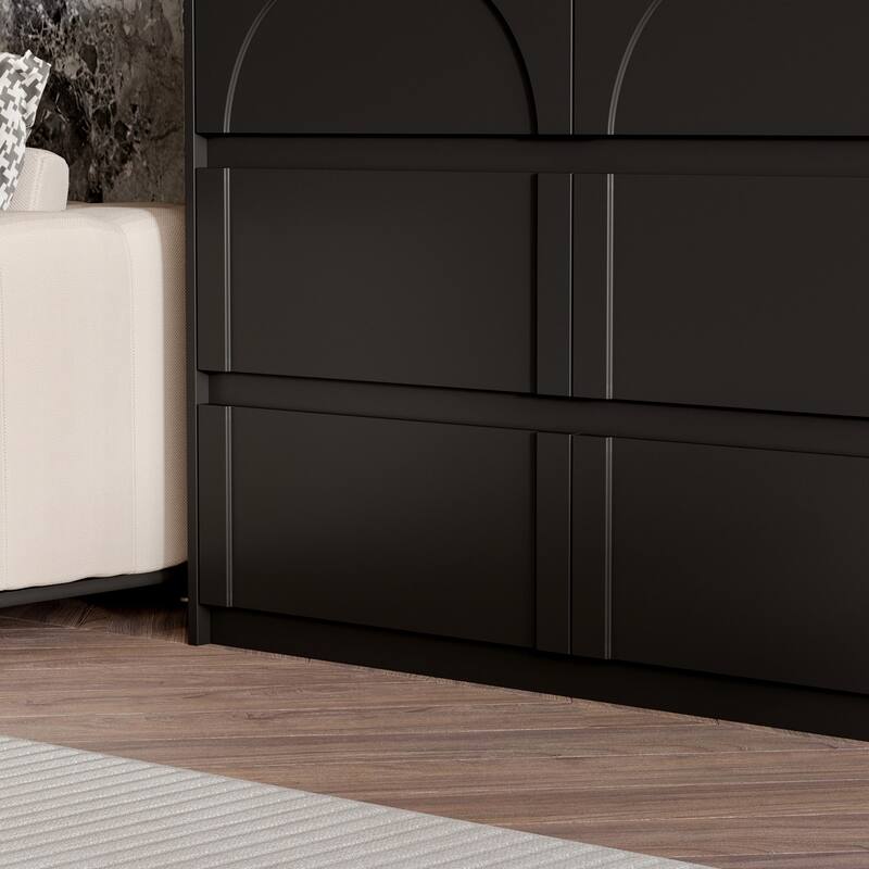White 9-Drawer Nightstand with Modern Design and Safety Features