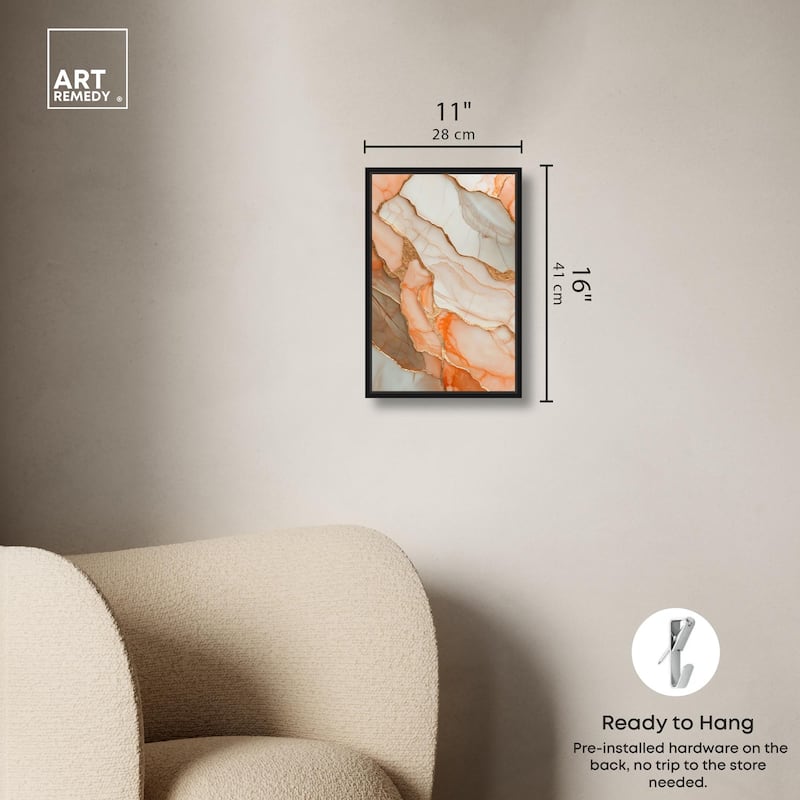 Peach Agate Flow Canvas by Art Remedy
