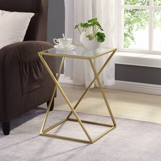 FirsTime & Co. Geometric Gold Table, American Crafted, Gold, Metal, 15. ...