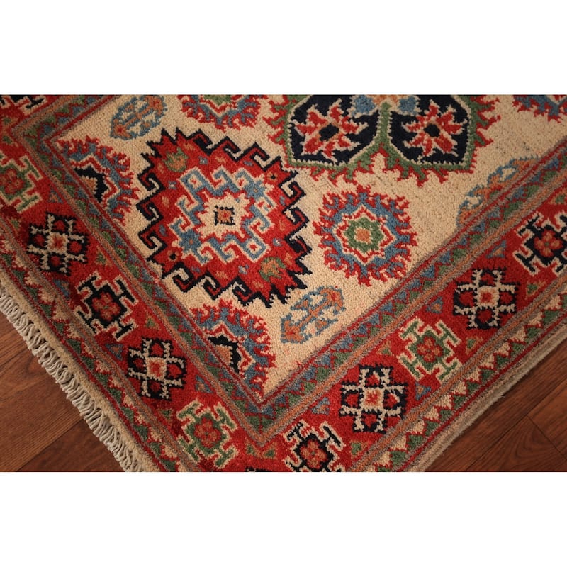 Geometric Kazak Oriental Foyer Rug Handmade Traditional Wool Carpet - 2'0" x 3'0"
