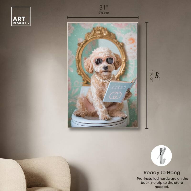 Goldendoodle Toilet Time Canvas by Art Remedy
