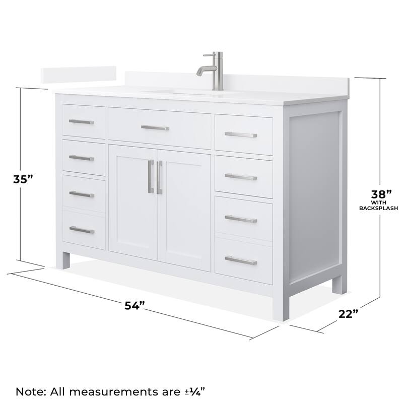 Wyndham Collection WCG2424-54S-QTZ-UNSMXX Beckett 54" Free Standing