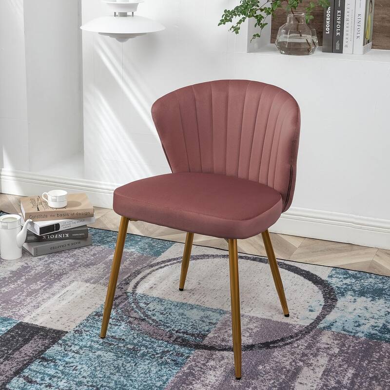 Modern Velvet Accent Chair with Channel-Tufted Design Comfortable and Trendy Armless Seat