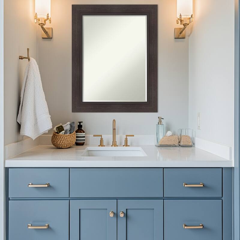 Sloped Half-Inch-Bevel Framed Bathroom Vanity Wall Mirror
