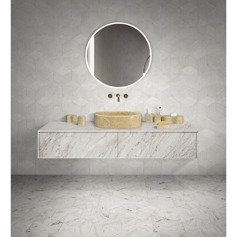 Roomfitters Marble Bathroom Vessel Sink, Natural Stone Countertop Wash Basin, Polished Oval Vanity Sink