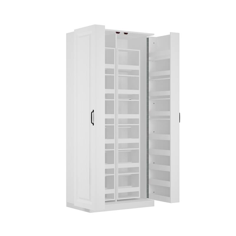Wine Cabinet Smart Design: Your Stylish Buffet Solution Pantry White - 31.5"X72.2"