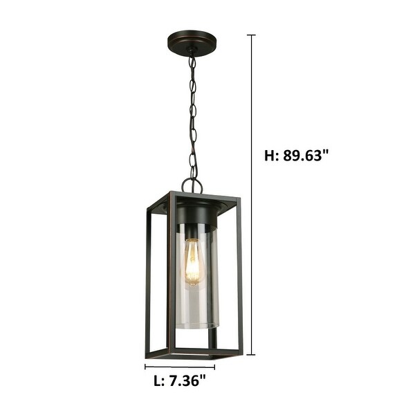 Eglo Walker Hill Outdoor Pendant with Oil Rubbed Bronze Finish and Clear Glass