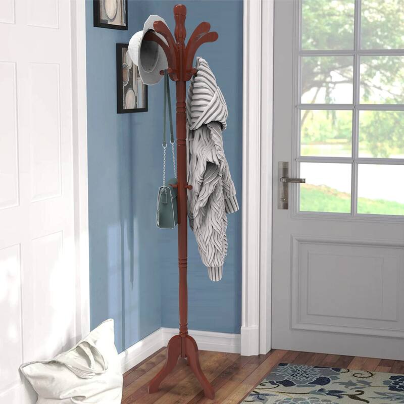 18.5" Wide Solid Wood Freestanding Coat Rack - 69.5" H x 18.5" W x 18.5" D