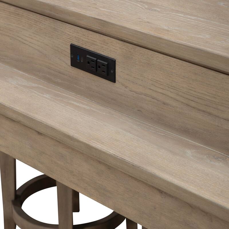 Liberty Furniture Brentwood Oak Bar Console, Optional Swivel Stools