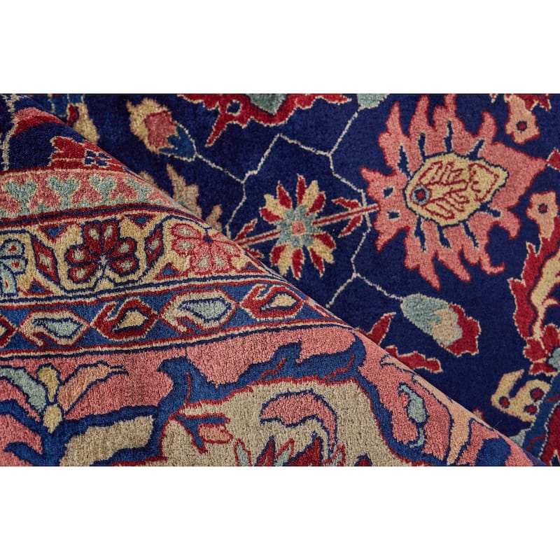 EXQUISITE RUGS ONE-OF-A-KIND Antique Weave Mohajeran Hand Knotted Blue Rug - 10'x14'