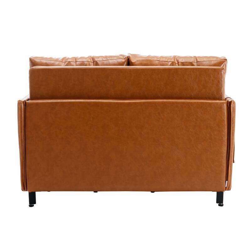 Modern Velvet Loveseat Couch with Pull Out Bed
