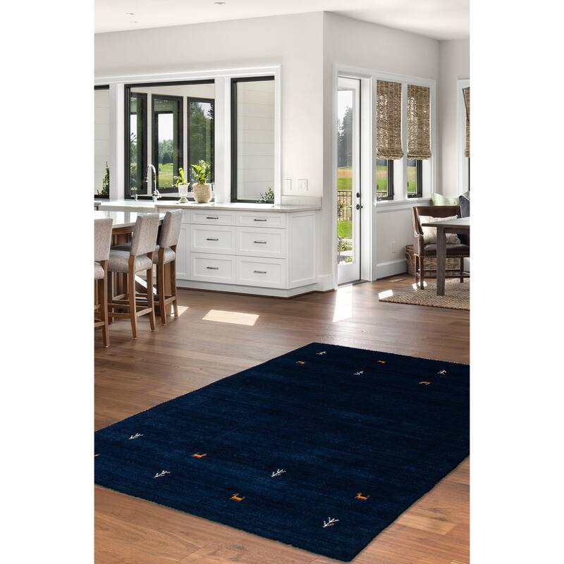 Kashkuli Gabbeh Navy Rug 4'0" x 5'6" - 4'0 x 5'6