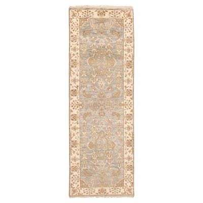 ECARPETGALLERY Hand-knotted Royal Oushak Grey Wool Rug - 2'8 x 7'11