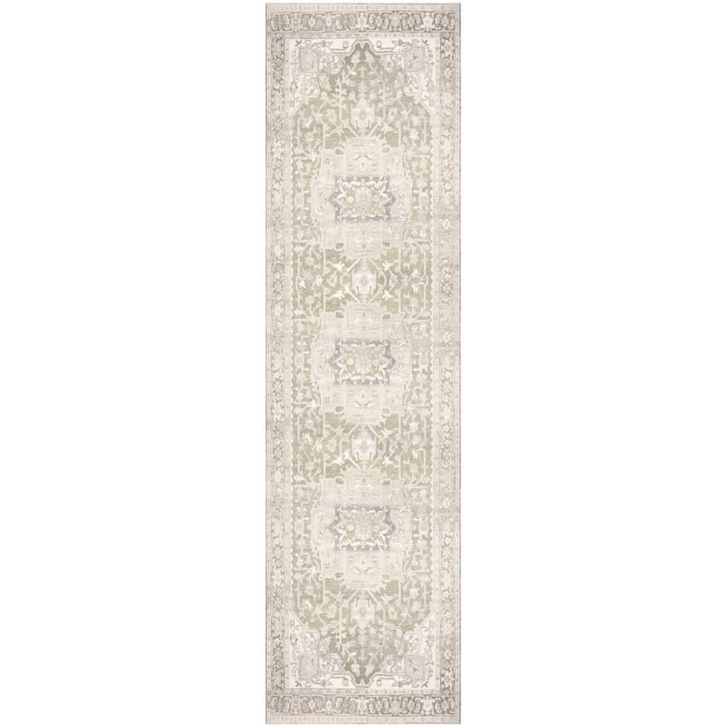 Nourison Vintage Washables Indoor only Green Persian Area Rug - 2'2" x 8' - Green