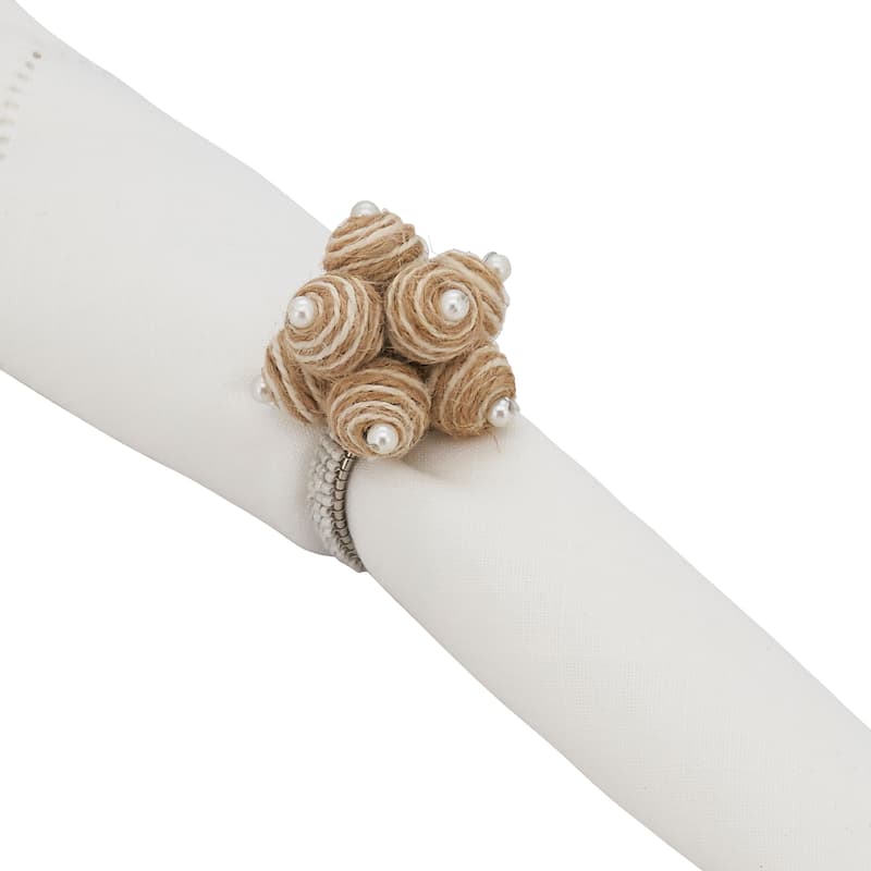Spiral Ball Design Napkin Rings (Set of)