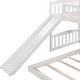 preview thumbnail 7 of 6, Twin Over Twin Bunk Bed Frame with Slide & Ladder, Solid Wood Low Bunkbeds w/Safety Guardrails, Noise Free, No Box Spring Needed