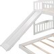 preview thumbnail 9 of 11, White Twin over Twin Size Solid Wood Bunk Bed with Slide and Ladder for Kids, Boys and Girls, Bedroom