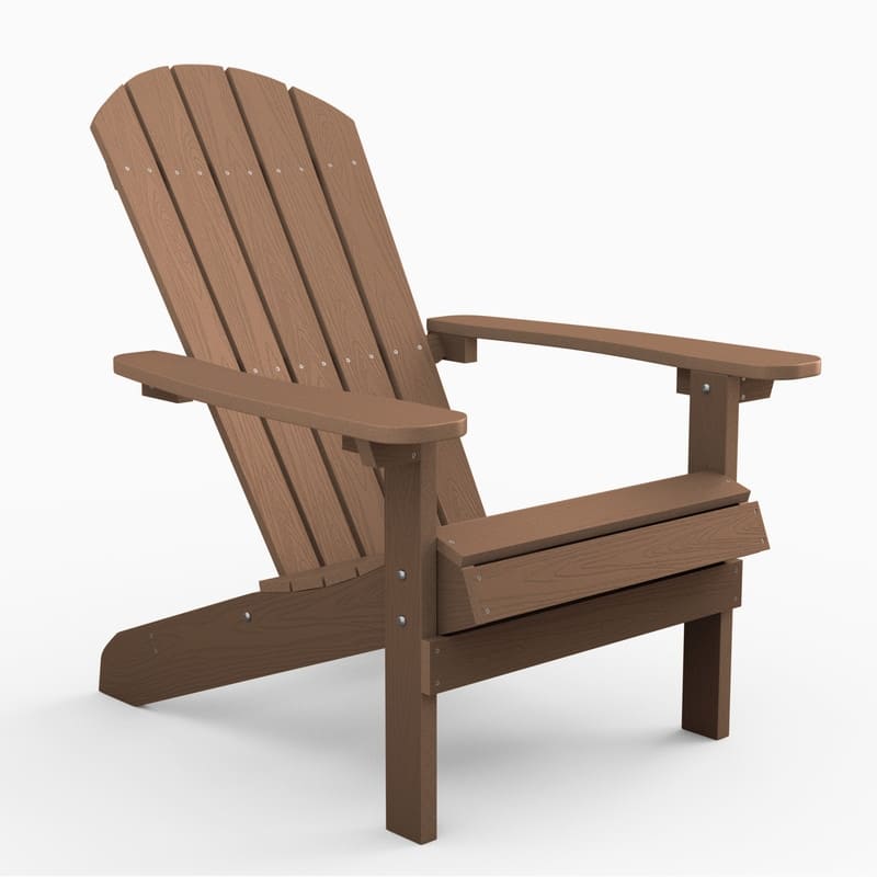 WINSOON All Weather HIPS Outdoor Plastic Adirondack Chairs Set of 4 - Brown