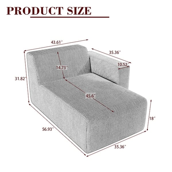 dimension image slide 1 of 4, Modern No Assembly Required Sectional Chaise Lounge Side Sofa