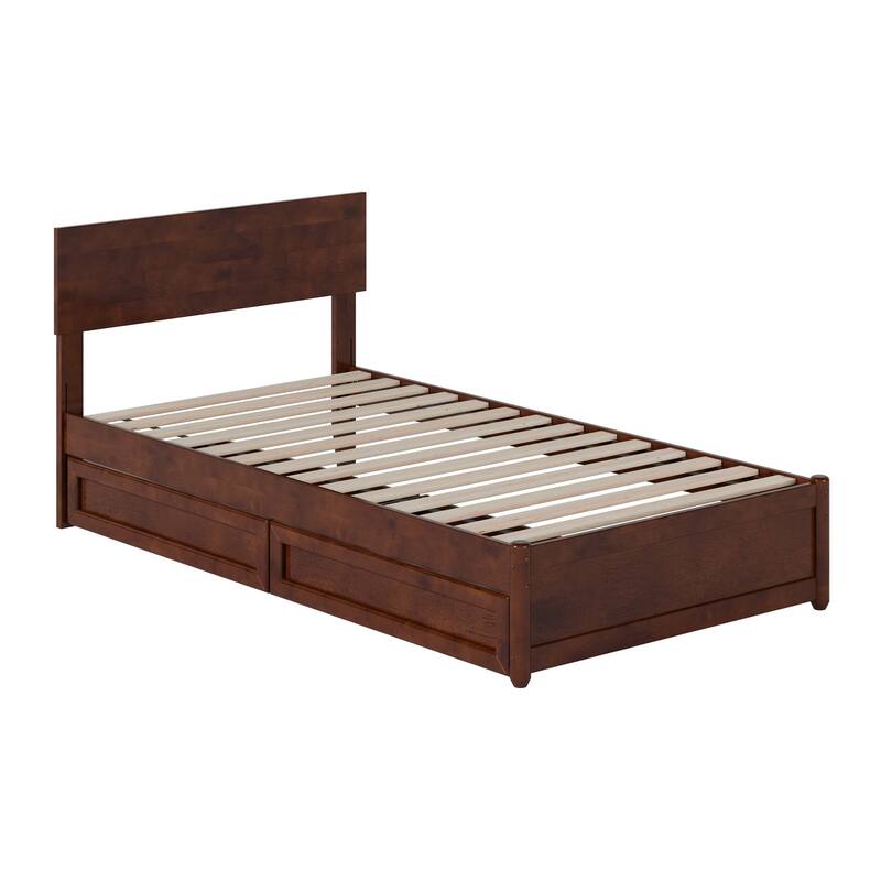 Wesley Platform Bed with Panel Footboard and Storage Drawers