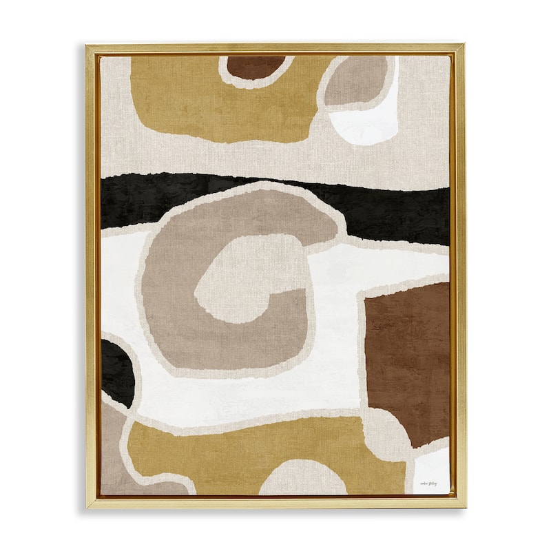 Stupell Earthy Boho Geometrics Framed Floater Canvas Wall Art Design By Amber Sterling - 25 x 31 - Gold