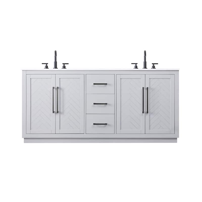 Elegant Lighting VF29072D Chase 72" Free Standing Double Basin Vanity - Gray