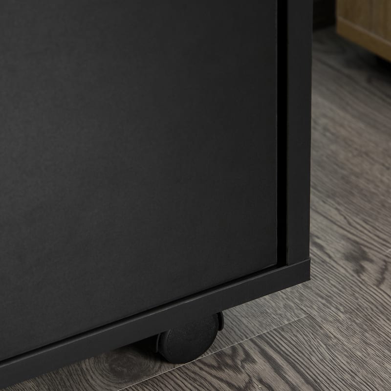 HOMCOM 24" Mobile Printer Cart with 2 Drawers, Black - 15.7*13.8*23.6