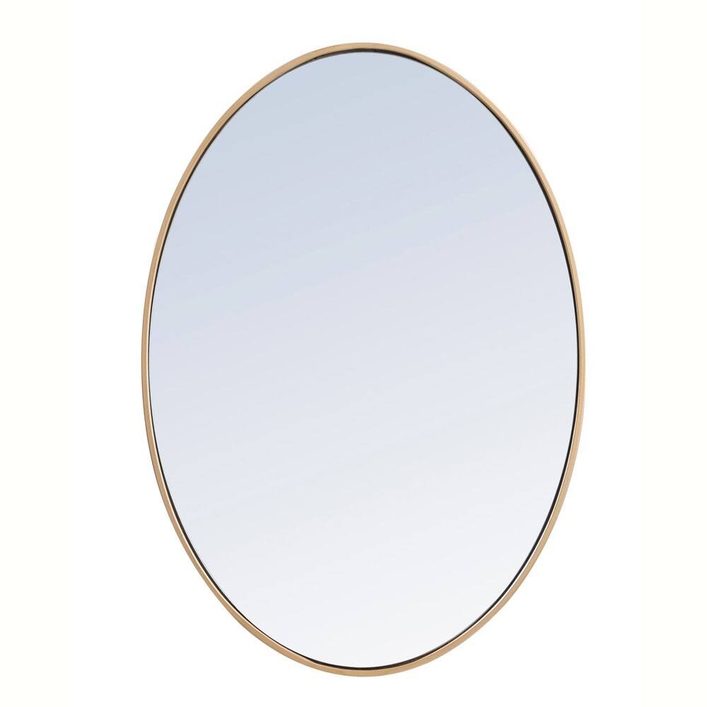 Elegant Lighting 34 Inch Oval Mirror with Metal Frame