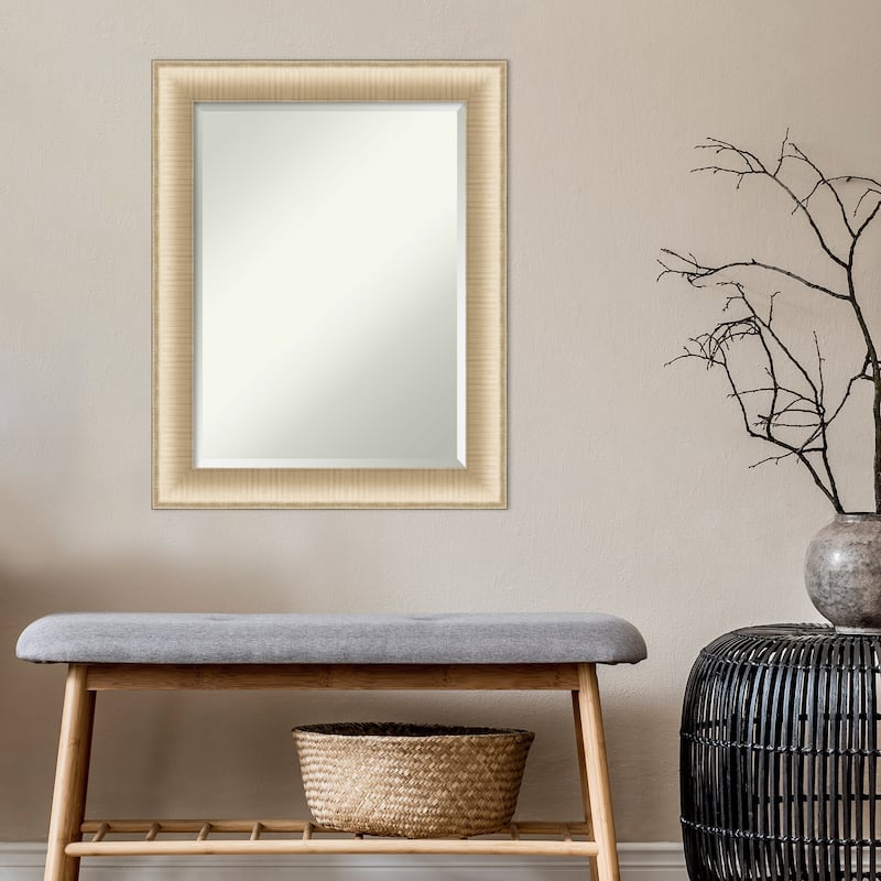 Beveled Wall Mirror - Elegant Brushed Bronze Frame