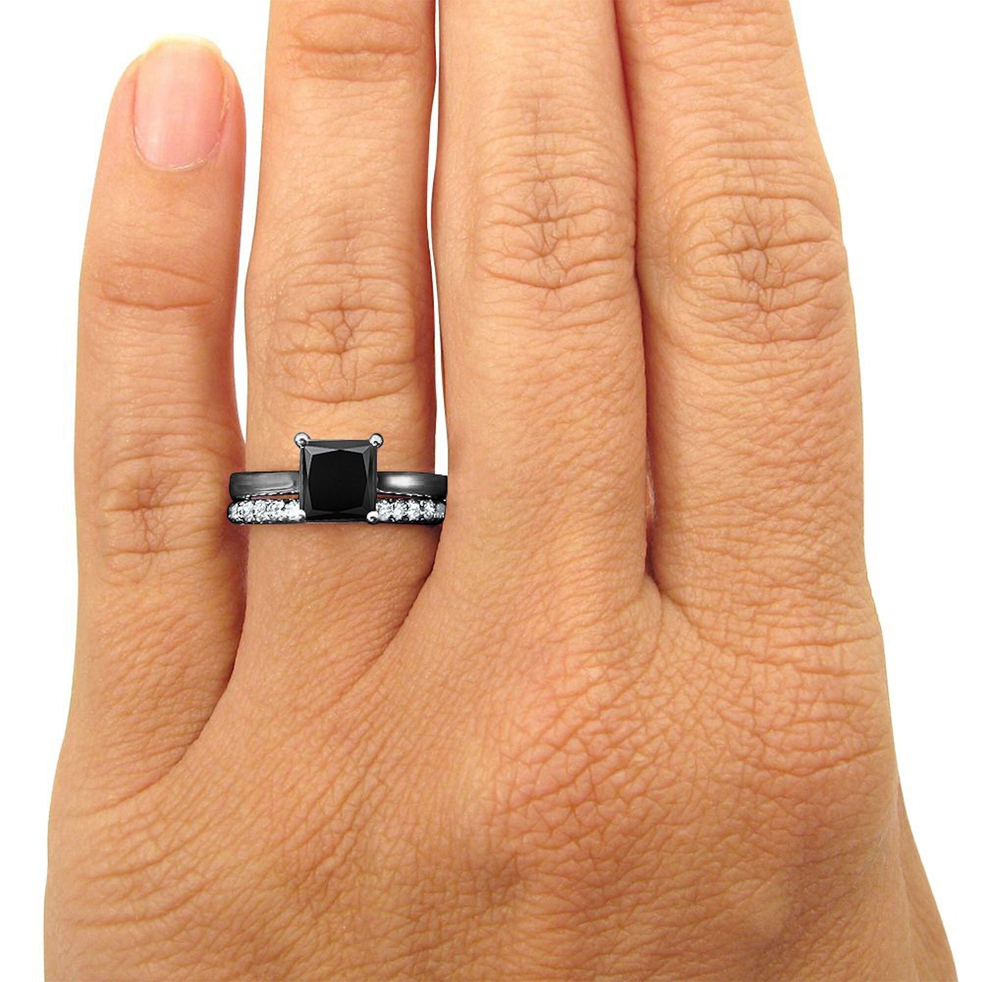 Sterling Silver 1/3 CT Black Diamond & 4/5 CT TGW Morganite Ring Sterling Silver 1/3 CT Black Diamond & 4/5 CT TGW Morganite Ring