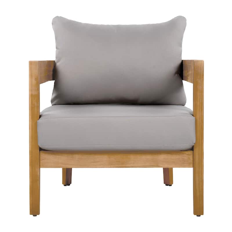 Brooklyn Outdoor Acacia Wood Club Chair with Cushions (Set of 2) by Christopher Knight Home