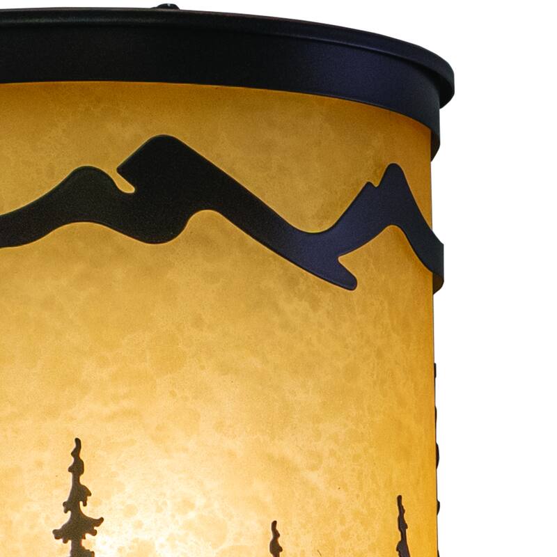 Yosemite 1 Light Bronze Rustic Tree Flush Indoor Outdoor Wall Sconce - 8-in W x 11-in H x 5-in D